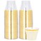 PLASTICPRO 9 oz Disposable Plastic Party CupsOld fashioned Designed Tumblers With gold Rim 100 Count Crystal Clear