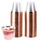 PLASTICPRO 9 oz Disposable Plastic Party CupsOld fashioned Designed Tumblers Crystal Clear Clear With Rose Gold Rim 100