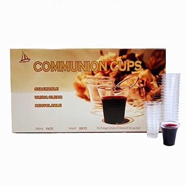 SAILING Sailing International Trading 05 oz Clear Plastic Communion Cups Hard Disposable Communion Cups Fits Standard Holy Communion Trays 1000pc