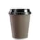 GUSTO 12 oz 50 Sets Insulated Brown Patterned Ripple Paper Hot Coffee Cups With Lids Lids Color May Vary Ideal for Hot Beverages Travel and Office Use Formerly Comfy Package