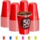 DecorRack Red Plastic Cups 9 oz Disposable Cups 50 Count