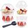 TOFLEN 12 oz Clear Plastic Yogurt Parfait Cups with Lids Disposable To Go Cereal Cups for Breakfast Snack Fruit Veggies and Dips 50 CupsInsertsSporksDome Lids