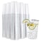FOCUSLINE 200 Pack 12 oz Silver Rimmed Plastic Cups Clear Plastic Cup 12 Ounce Tumblers Heavyduty Fancy Disposable Cups with Silver Rim for Wedding Cups Elegant Party