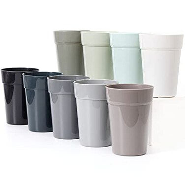 Youngever 18 Pack 12 Ounce Plastic Kids Juice Tumblers Unbreakable Drinking Glasses Plastic Cups Reusable Stackable NO BPA Toprack Dishwasher Safe Urban Colors
