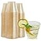 FOCUSLINE 9 oz Gold Plastic Cups Disposable Clear Fancy Hard Plastic Cups Gold Glitter Heavy Duty Reusable100 Count