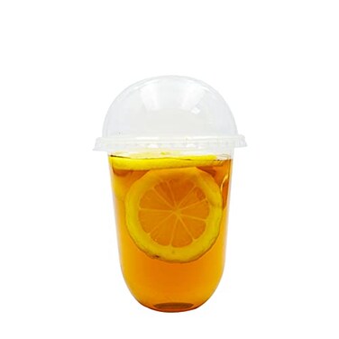 Szeyuen 100Sets 16oz Disposable Plastic Cups with Lids Plasic Clear Drinking Cups for Cold DrinkBubble BobaIced CoffeeTeaSmoothie Dome Lid