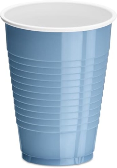DecorRack Light Blue Plastic Cups 12 oz Disposable Cups Reusable Party Supplies 40 Count