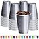 DecorRack Gray Plastic Cups 12 oz Disposable Cups Reusable Party Supplies 120 Count