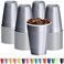 DecorRack Gray Plastic Cups 12 oz Disposable Cups Reusable Party Supplies 120 Count