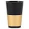 PLASTICPRO Disposable 12 oz Black Plastic Tumblers With Gold Band for Partys Weddings pack of 20