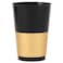 PLASTICPRO Disposable 12 oz Black Plastic Tumblers With Gold Band for Partys Weddings pack of 20