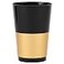 PLASTICPRO Disposable 12 oz Black Plastic Tumblers With Gold Band for Partys Weddings pack of 40