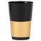 PLASTICPRO Disposable 12 oz Black Plastic Tumblers With Gold Band for Partys Weddings pack of 40