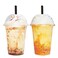 Aatriet 16 oz Clear Plastic Cups with Dome Lids 100 Sets Disposable Party cups for To Go Iced Coffee Cold Drinks Smoothie Bubble Boba Tea Juice Parfait Frappuccino Milkshake Nice Sealing Fruit Cup