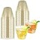 HKACSTHI 25 Pieces 9oz Plastic Cups Disposable Glitter Wine Glasses Clear Plastic Tumblers Dessert Cups Drinking Cups for Wedding Party Cocktail Gold