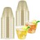 HKACSTHI 25 Pieces 9oz Plastic Cups Disposable Glitter Wine Glasses Clear Plastic Tumblers Dessert Cups Drinking Cups for Wedding Party Cocktail Gold