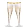 Munfix 50 Pack Gold Rimmed Plastic Champagne Flutes 5 Oz Clear Plastic Toasting Glasses Fancy Disposable Wedding Party Cocktail Cups with Gold Rim