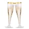 Munfix 50 Pack Gold Rimmed Plastic Champagne Flutes 5 Oz Clear Plastic Toasting Glasses Fancy Disposable Wedding Party Cocktail Cups with Gold Rim
