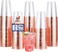 JOLLY CHEF 100 Pack Rose Gold Plastic Disposable Cups 12 oz Clear Plastic Cups Tumblers Elegant Rose Gold Rim Disposable Glasses Suitable for Party Wedding