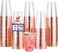 JOLLY CHEF 100 Pack Rose Gold Plastic Disposable Cups 12 oz Clear Plastic Cups Tumblers Elegant Rose Gold Rim Disposable Glasses Suitable for Party Wedding