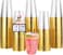JOLLY CHEF 100 Pack Gold Plastic Disposable Cups 12 oz Clear Plastic Cups Tumblers Elegant Gold Rimmed Disposable Glasses for Wedding Thanksgiving Day Christmas
