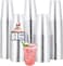 JOLLY CHEF 100 Pack Silver Plastic Cups 12 oz Clear Plastic Cups Tumblers Elegant Silver Rimmed Disposable Drink Glasses for Party Wedding Thanksgiving Day Christmas