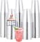 JOLLY CHEF 100 Pack Silver Plastic Cups 12 oz Clear Plastic Cups Tumblers Elegant Silver Rimmed Disposable Drink Glasses for Party Wedding Thanksgiving Day Christmas