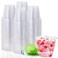 Lilymicky 200 Pack 9 oz Clear Plastic Cups 9 Ounce Disposable Plastic Drinking Cups Crystal Clear for Parties Ceremonies Events