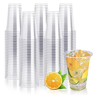 Lilymicky 300 Pack 10 oz Clear Plastic Cups PET Disposable Drinking Cups Perfect for Birthday Parties Ceremonies Events