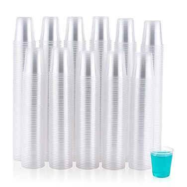 JOLLY CHEF 7 3 oz Clear Plastic Cups Disposable Mouthwash Cups for Picnic Travel Halloween Christmas Parties