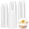 Lyellfe 100 Pack Dessert Cups with Dome Lids 5 oz Clear Plastic Cups Disposable Ice Cream Cups for Take Away Food Dessert Cupcake and Fruit