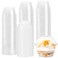 Lyellfe 100 Pack Dessert Cups with Dome Lids 5 oz Clear Plastic Cups Disposable Ice Cream Cups for Take Away Food Dessert Cupcake and Fruit