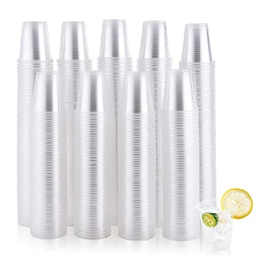 JOLLY CHEF 5 oz Clear Plastic Cups5 Ounce Disposable Cups for Picnic BBQ Travel Halloween Christmas Parties and Events