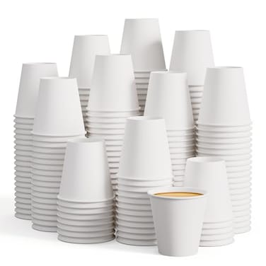 LITOPAK 270 Pack 10 oz Disposable Paper Coffee Cup Drinking Cups for Water White Paper Hot Coffee Cups Suitable for Party Picnic Travel and Events
