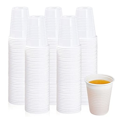 Lilymicky 500 Pack 5 oz Disposable Plastic Cups Small Plastic Drinking White Beverage Tumbler for Tasting Drinking and Party