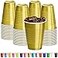 DecorRack Gold Plastic Cups 12 oz Disposable Cups Reusable Party Supplies 40 Count