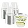 QPEY 50 Pack Silver Rimmed Plastic Cups9 Oz Premium Silver Disposable Party Cups Clear Hard Plastic Wine Glasses for Holiday GatheringWeddingThanksgivingChristmas Elegant Disposable Party Cups