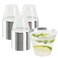 QPEY 50 Pack Silver Rimmed Plastic Cups9 Oz Premium Silver Disposable Party Cups Clear Hard Plastic Wine Glasses for Holiday GatheringWeddingThanksgivingChristmas Elegant Disposable Party Cups