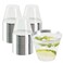 QPEY 50 Pack Silver Rimmed Plastic Cups9 Oz Premium Silver Disposable Party Cups Clear Hard Plastic Wine Glasses for Holiday GatheringWeddingThanksgivingChristmas Elegant Disposable Party Cups