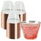 QPEY 50 Pack Rose Gold Rimmed Plastic Cups9 Oz Premium Rose Gold Disposable Party Cups Clear Hard Plastic Wine Glasses for Holiday GatheringWeddingElegant Disposable Party Cups