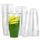 BALDCC 30 Pack 32 oz Clear Plastic Cups with Lids Oversized Disposable Clear Cups Flat Cover Pluggable Straw for Smoothie Iced CoffeeMilkshake Any Cold Drink