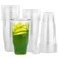 BALDCC 30 Pack 32 oz Clear Plastic Cups with Lids Oversized Disposable Clear Cups Flat Cover Pluggable Straw for Smoothie Iced CoffeeMilkshake Any Cold Drink