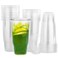 BALDCC 30 Pack 32 oz Clear Plastic Cups with Lids Oversized Disposable Clear Cups Flat Cover Pluggable Straw for Smoothie Iced CoffeeMilkshake Any Cold Drink