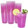 Homy Feel 12 Oz Pink Glitter Plastic Cups 50PCS Disposable Cocktail Wine Cups for Wedding Valentines Day