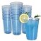 Homy Feel 12 Oz Blue Glitter Plastic Cups 50PCS Disposable Cocktail Wine Cups for Wedding Party