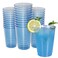 Homy Feel 12 Oz Blue Glitter Plastic Cups 50PCS Disposable Cocktail Wine Cups for Wedding Party
