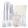 Xlong 50 Sets Clear Plastic Cups With Flat Lids16oz Disposable Iced Coffee Cups with Straws and StickersPlastic Cups for Iced CoffeeCold DrinksJuice Bubble Boba TeaSmoothie Milkshake