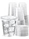 SHOPDAY Disposable Plastic Cups with Lids 8 oz Clear Plastic Cups 100 Pack Cold Drink Containers Party Cups for Beverage Coffee Soda Juice Smoothie