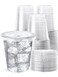 SHOPDAY Disposable Plastic Cups with Lids 8 oz Clear Plastic Cups 100 Pack Cold Drink Containers Party Cups for Beverage Coffee Soda Juice Smoothie