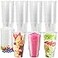 TOPZEA 50 Pack Clear Plastic Cup with Flat Lid for Iced Coffee 32oz PE Plastic Drinking Cup Large Disposable Parfait Fruit Cups Perfect for Cold Drink Smoothie Milkshake Dessert
